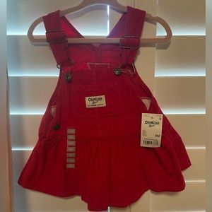 Oshkosh Bgosh Classic Red Corduroy Overall Jumper Dress